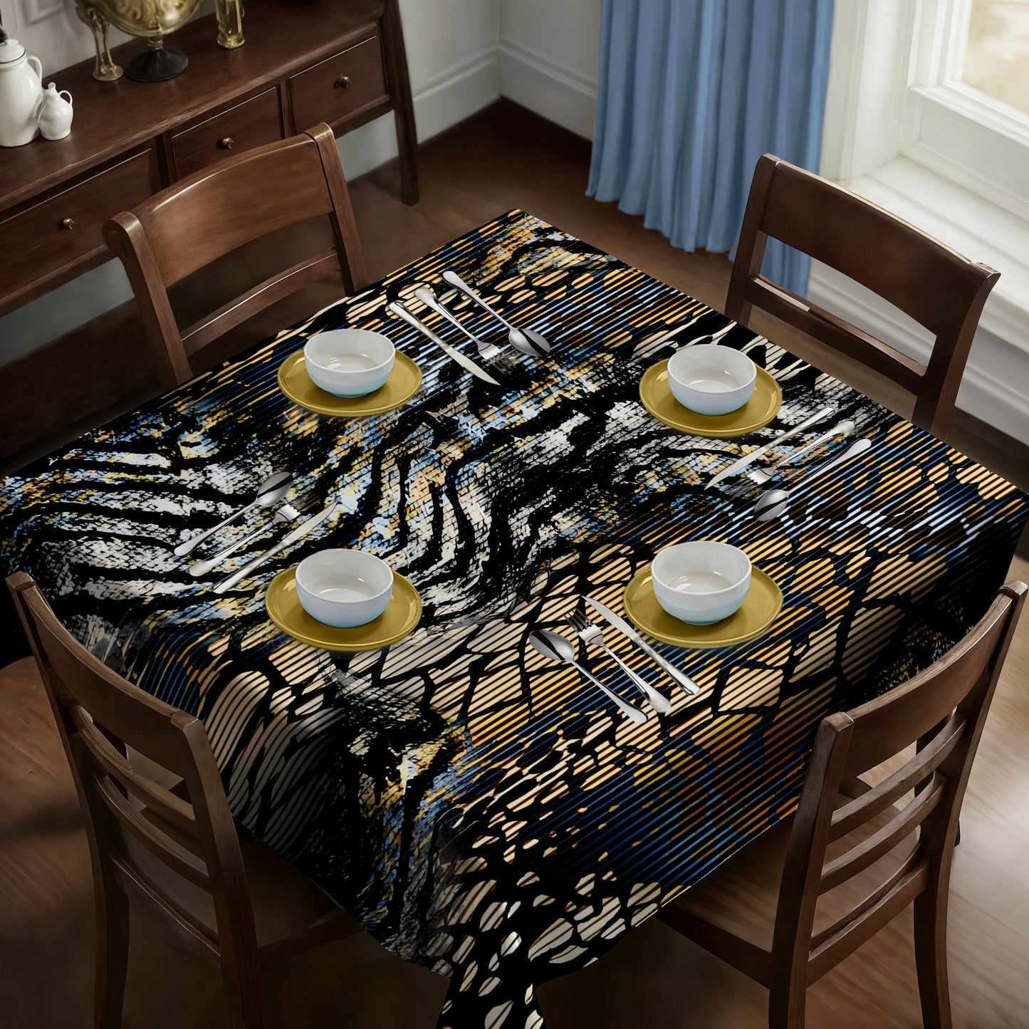 Leather Collage Square Tablecloth