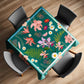 Leavy Plkants on Green Square Tablecloth