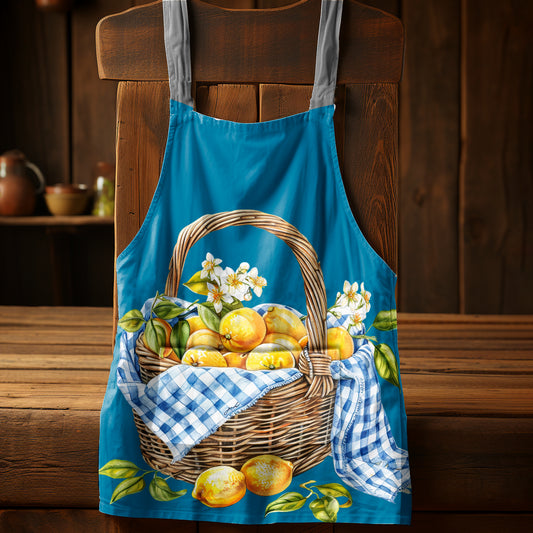 Lemon Basket on Blue Apron by Mark van Vuuren