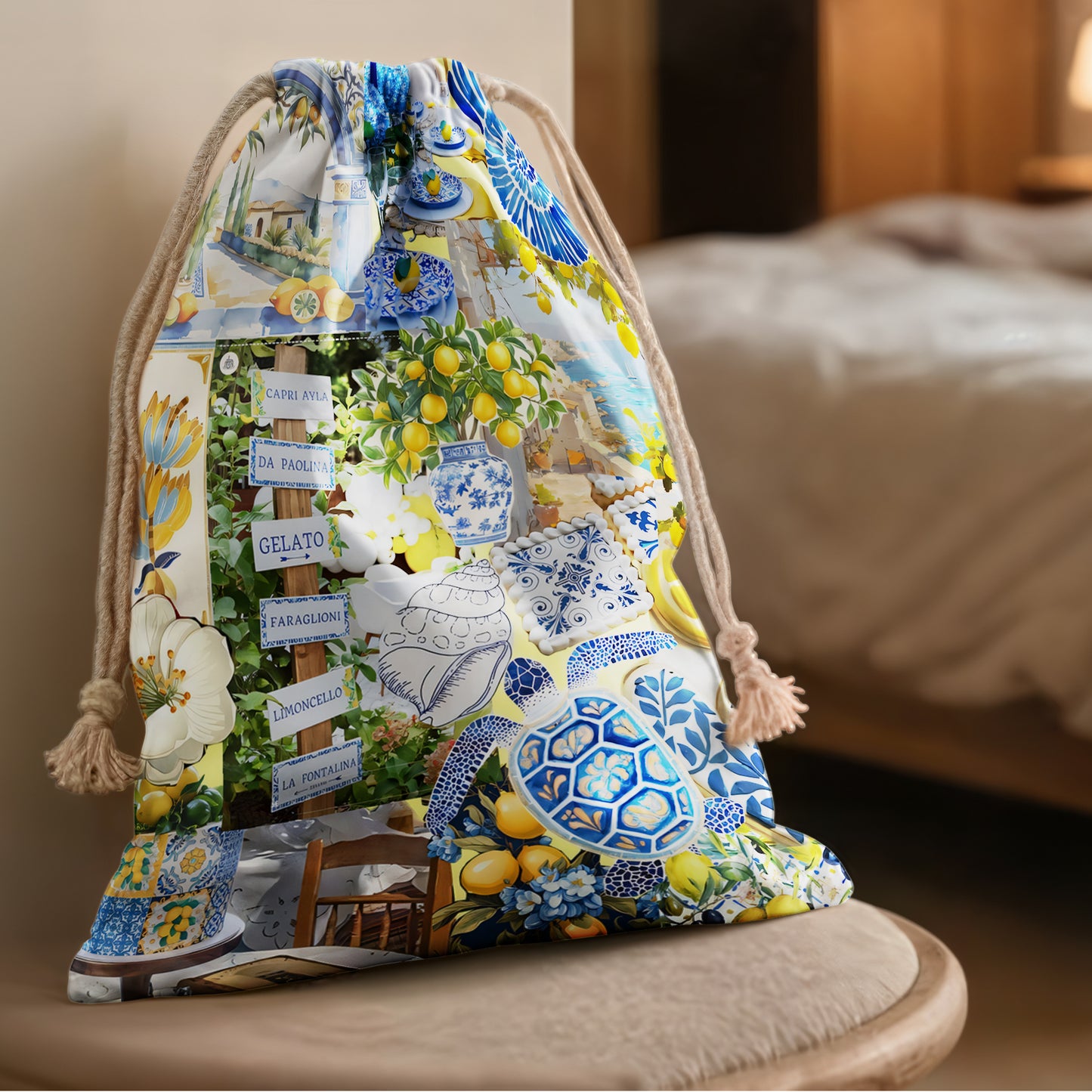 Lemon Delft Gift Bag (Set of 2)