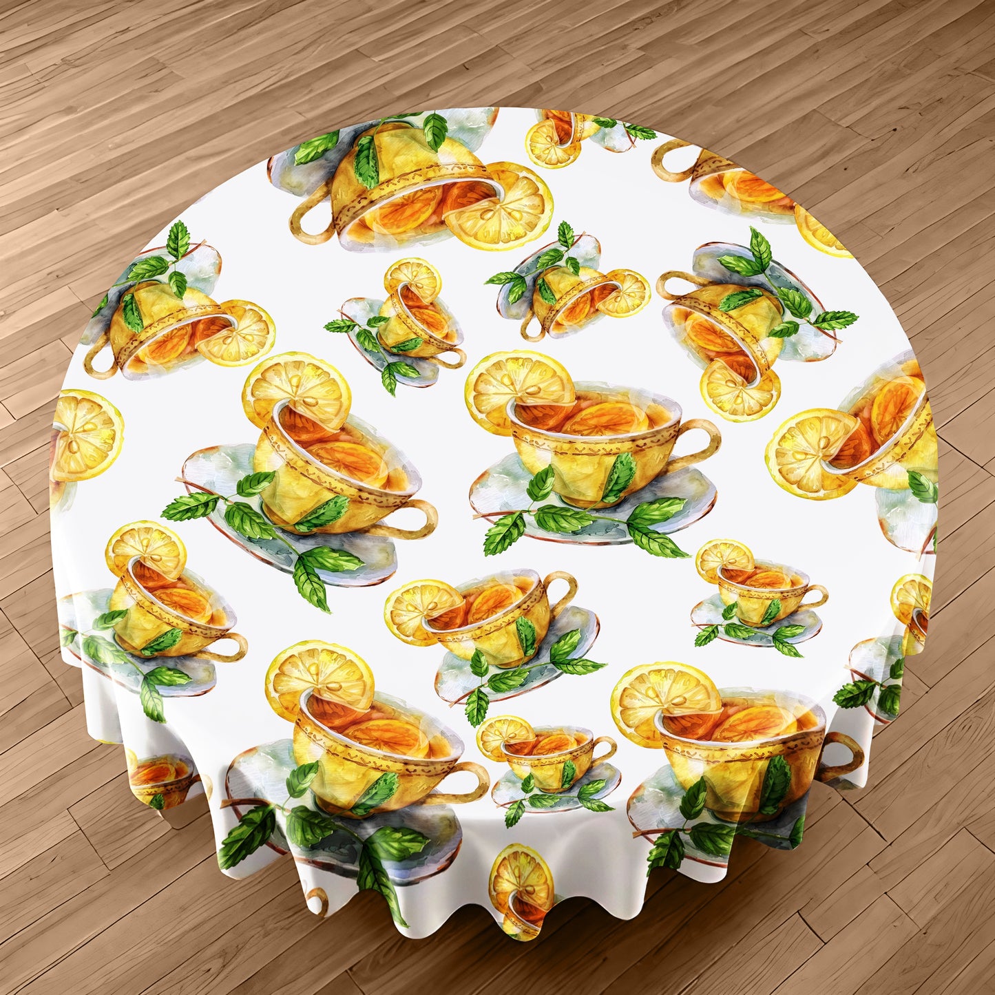 Lemon Tea Round Tablecloth by Mark van Vuuren