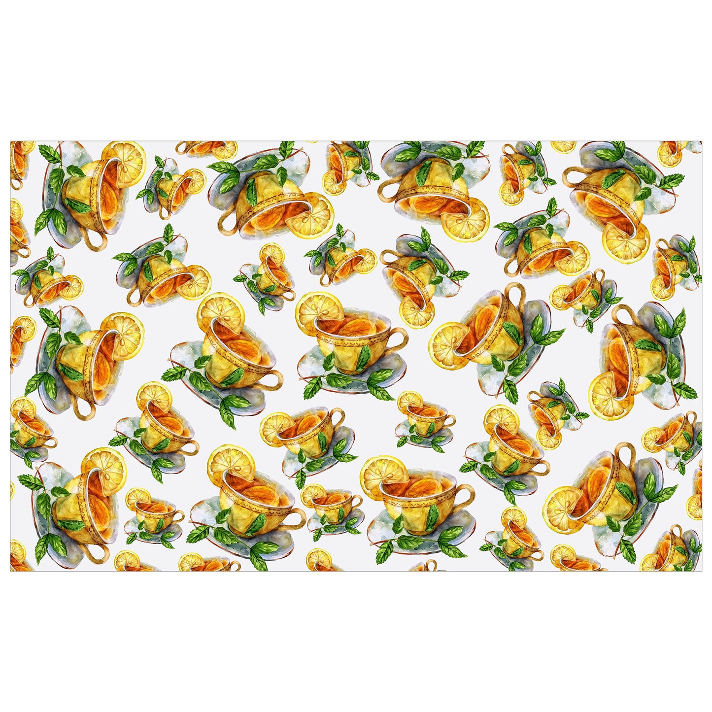 Lemon Tea on White Rectangle Tablecloth by Mark van Vuuren
