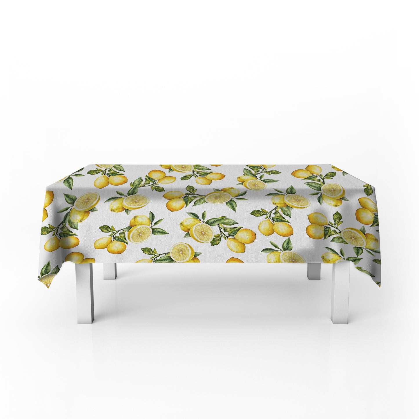 Lemons On White Rectangle Tablecloth by Mark van Vuuren