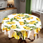 Lemons On White Round Tablecloth by Mark van Vuuren