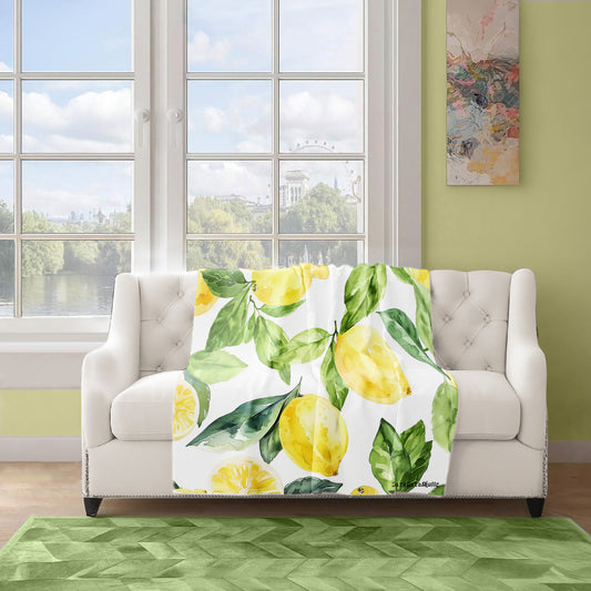 Lemons Light Weight Fleece Blanket by Wikus Schalkwyk