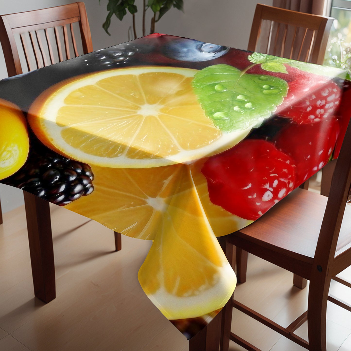 Lemons & Berries Square Tablecloth