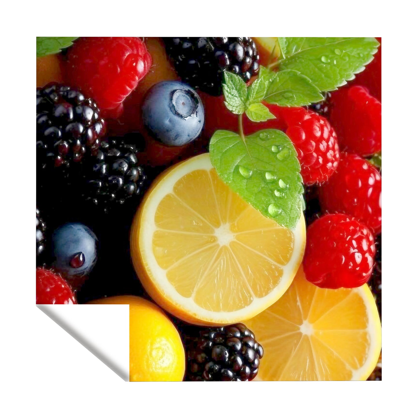 Lemons & Berries Square Tablecloth