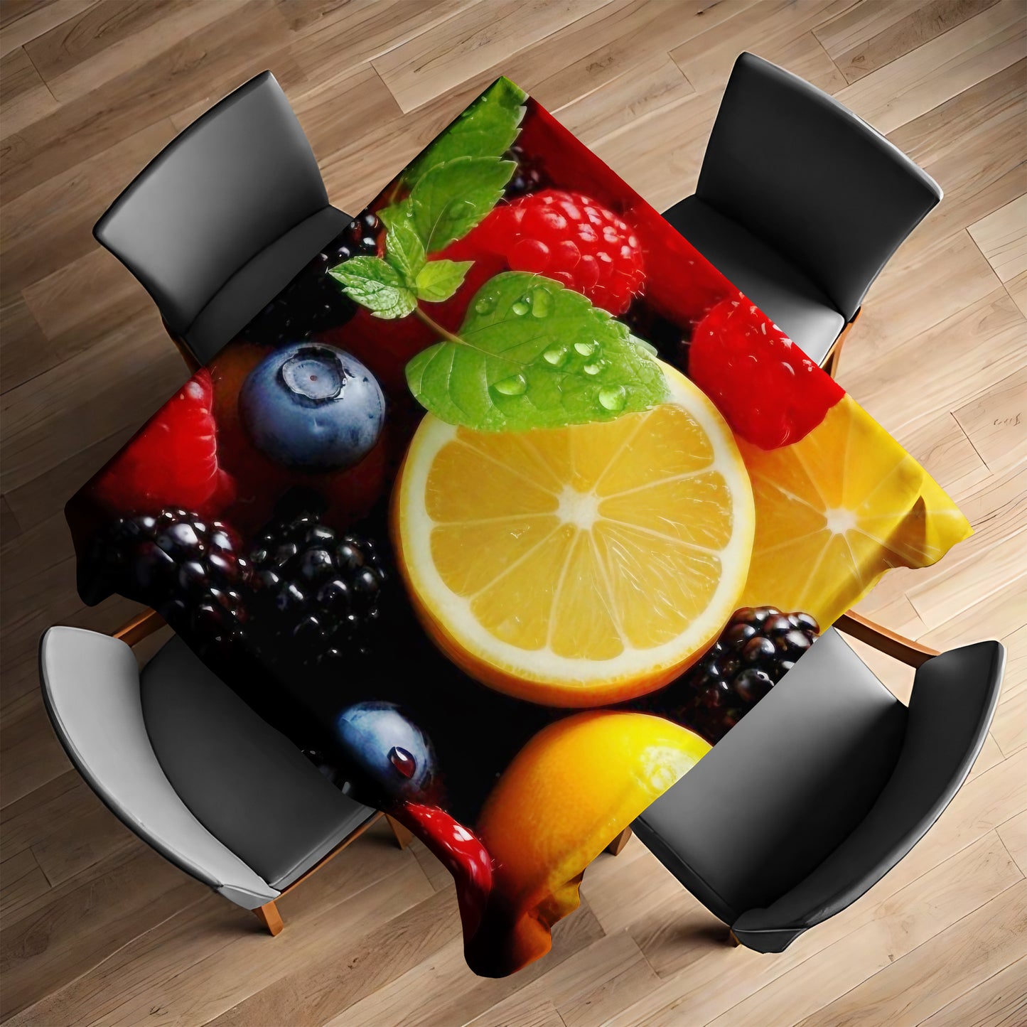 Lemons & Berries Square Tablecloth