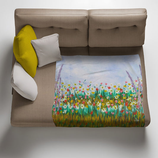 Lente Blomme Light Weight Fleece Blanket by Wikus Hattingh