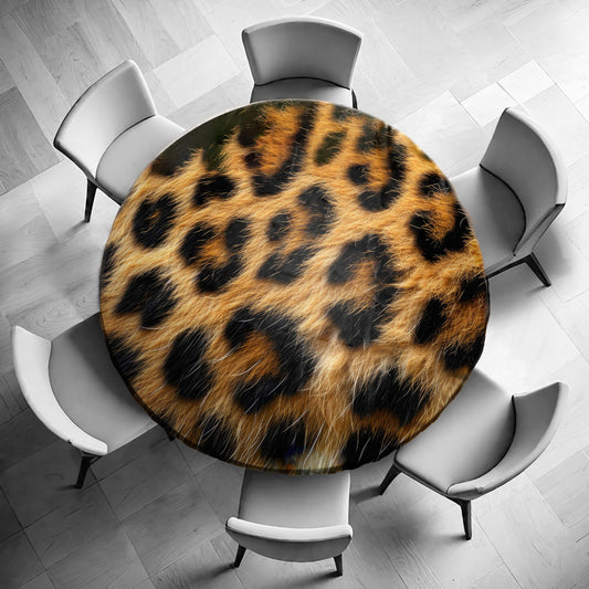 Leopard Print Round Tablecloth