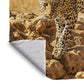 Leopard Stare Light Weight Fleece Blanket by Fanie Heymans