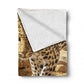 Leopard Stare Light Weight Fleece Blanket by Fanie Heymans