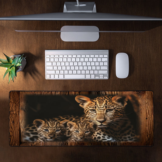 Leopard Family Large Desk Pad