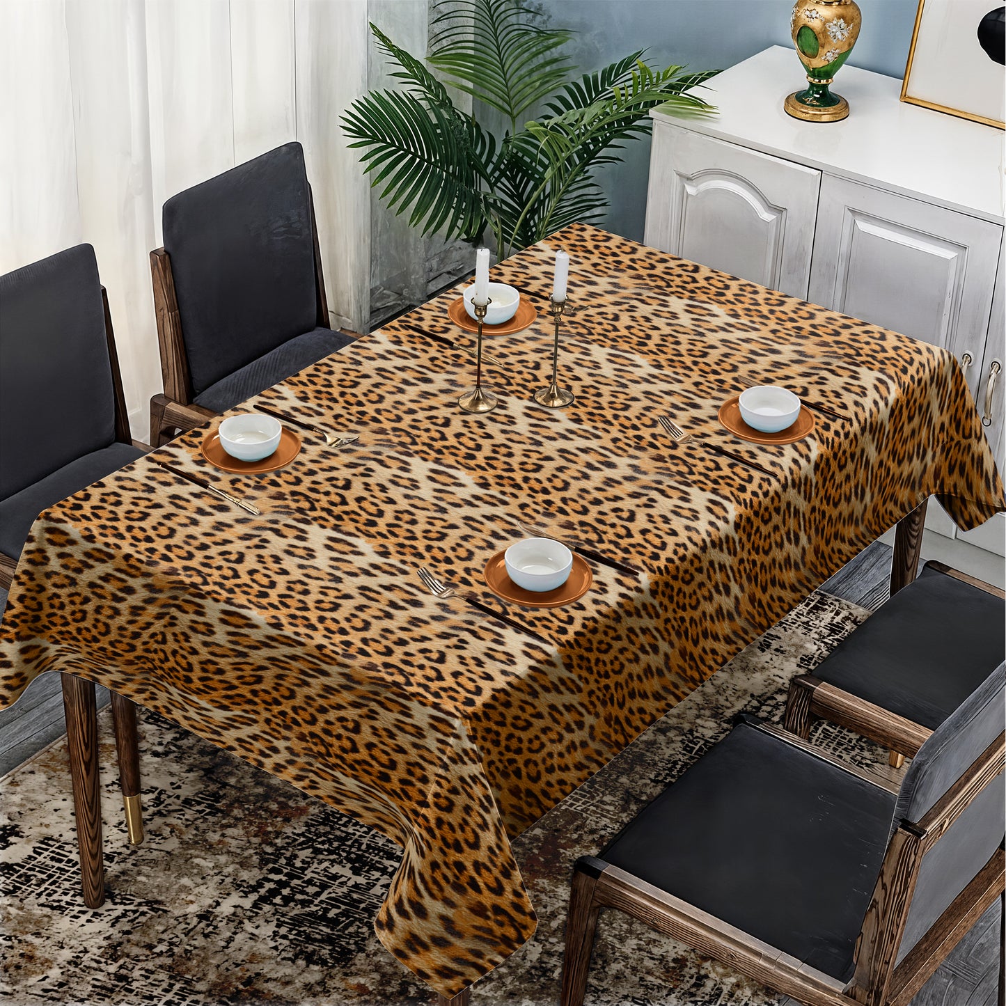 Leopard Fur Rectangle Tablecloth