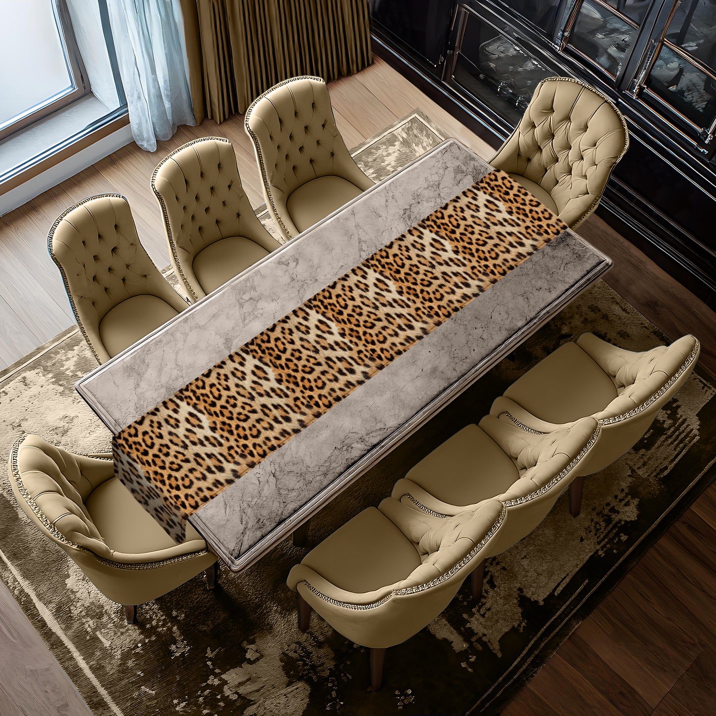 Leopard Fur Table Runner