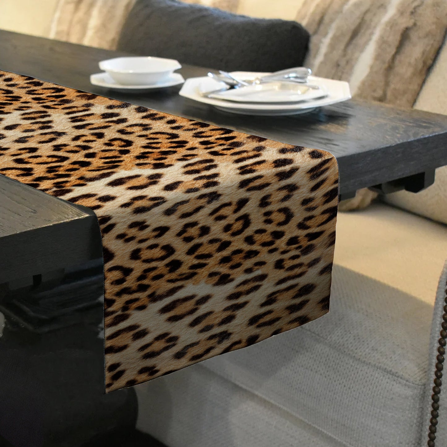 Leopard Fur Table Runner