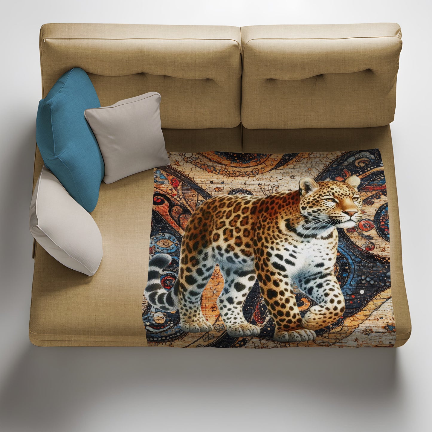 Leopard Light Weight Fleece Blanket by Mark van Vuuren