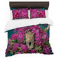 Leopard Magenta Orchids Duvet Cover Set