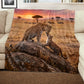 Leopard Mother and Cub Light Weight Fleece Blanket