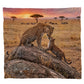 Leopard Mother and Cub Light Weight Fleece Blanket