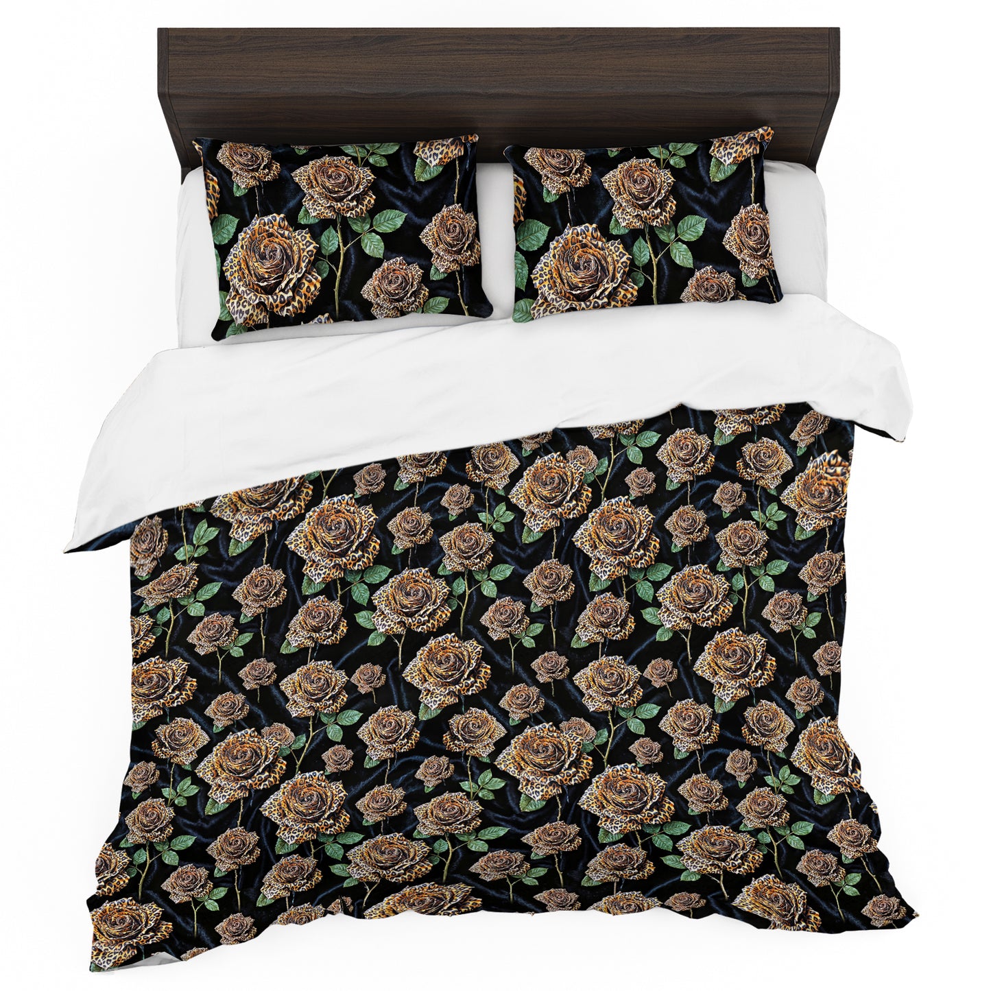 Leopard Roses Duvet Cover Set