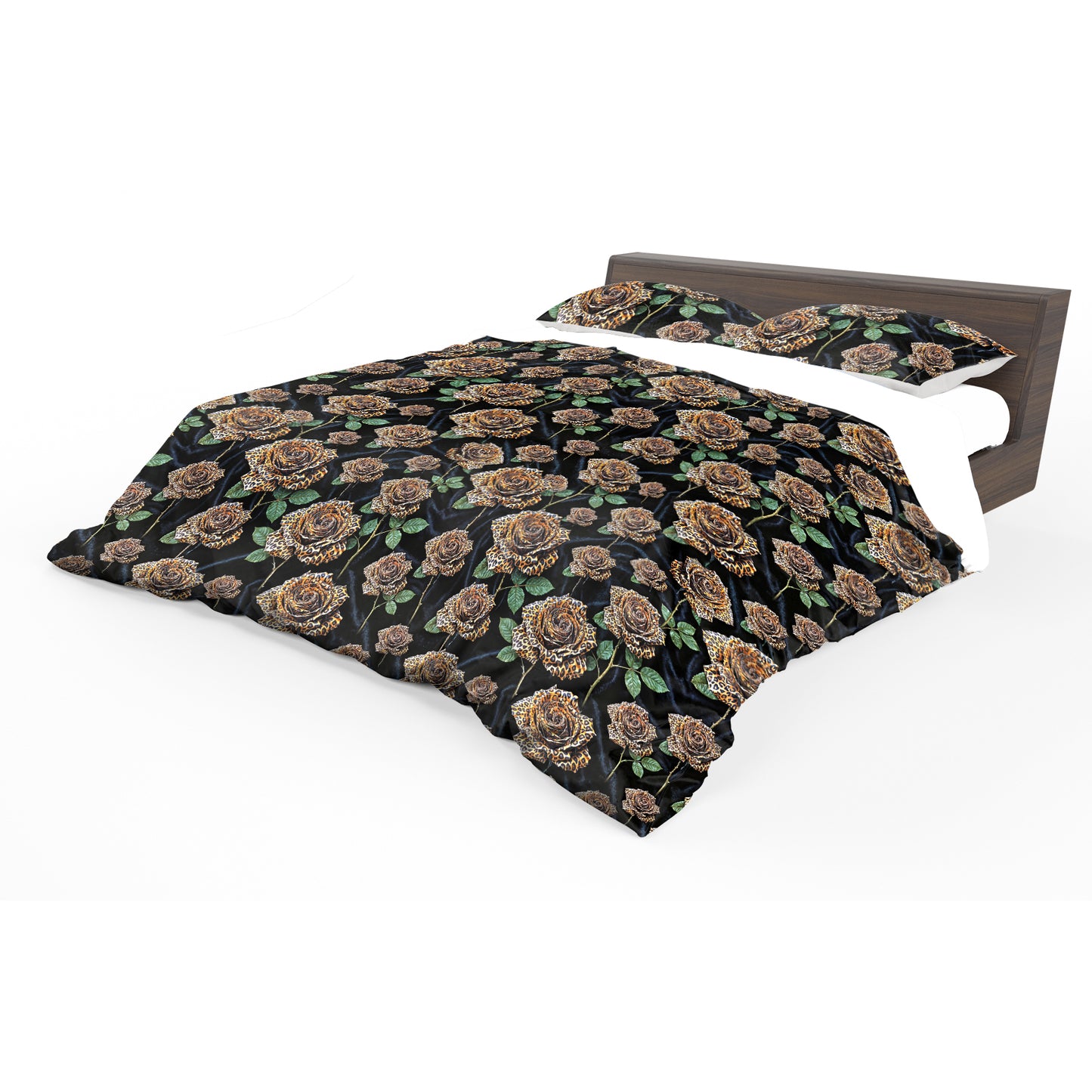 Leopard Roses Duvet Cover Set