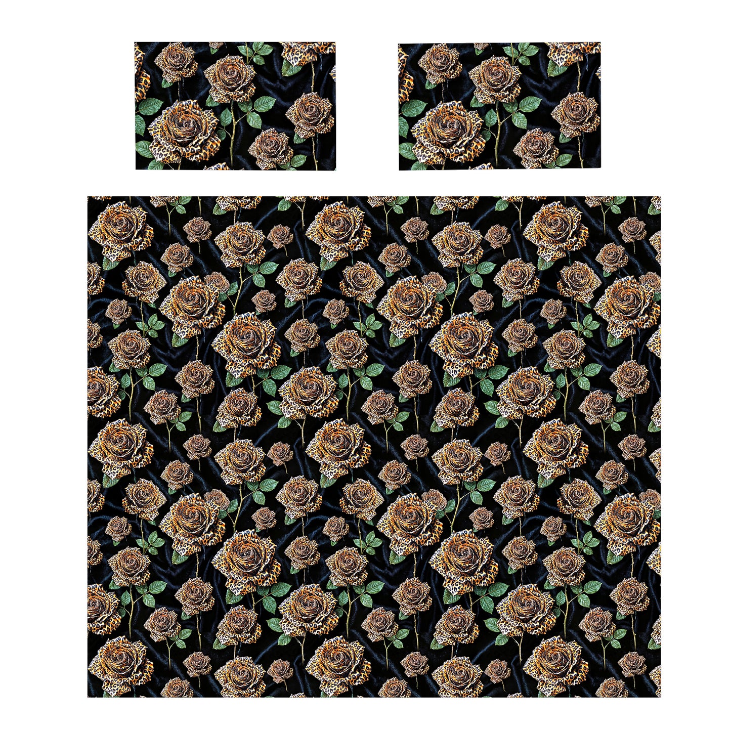 Leopard Roses Duvet Cover Set