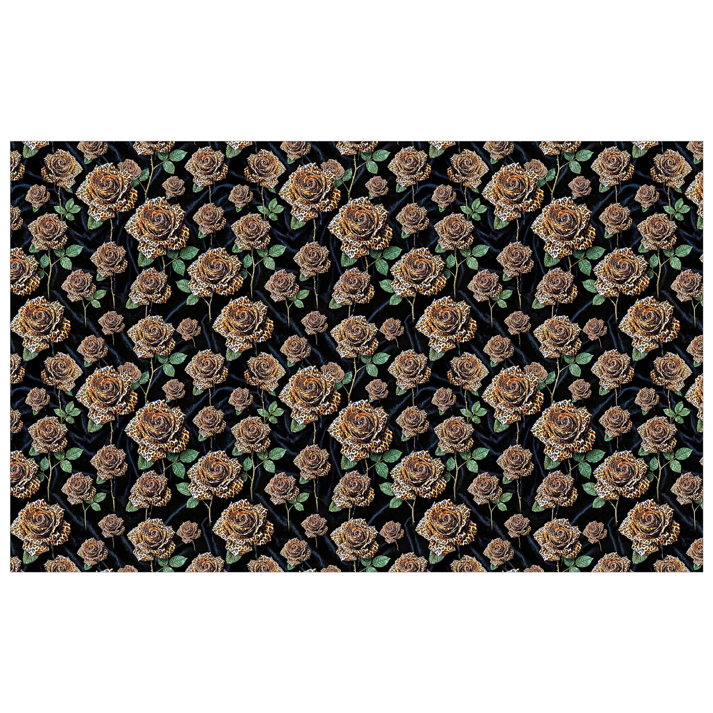 Leopard Roses Rectangle Tablecloth