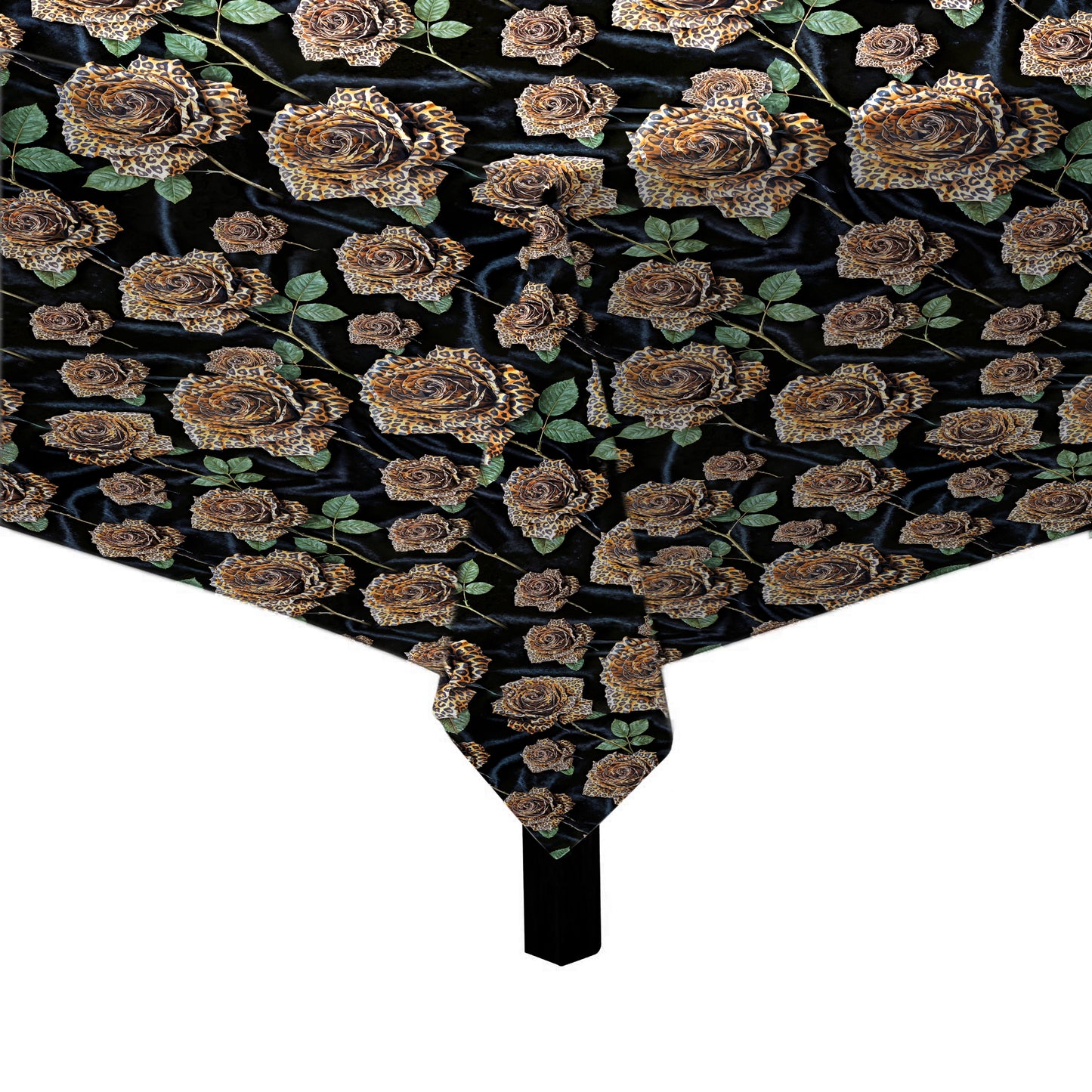 Leopard Roses Square Tablecloth