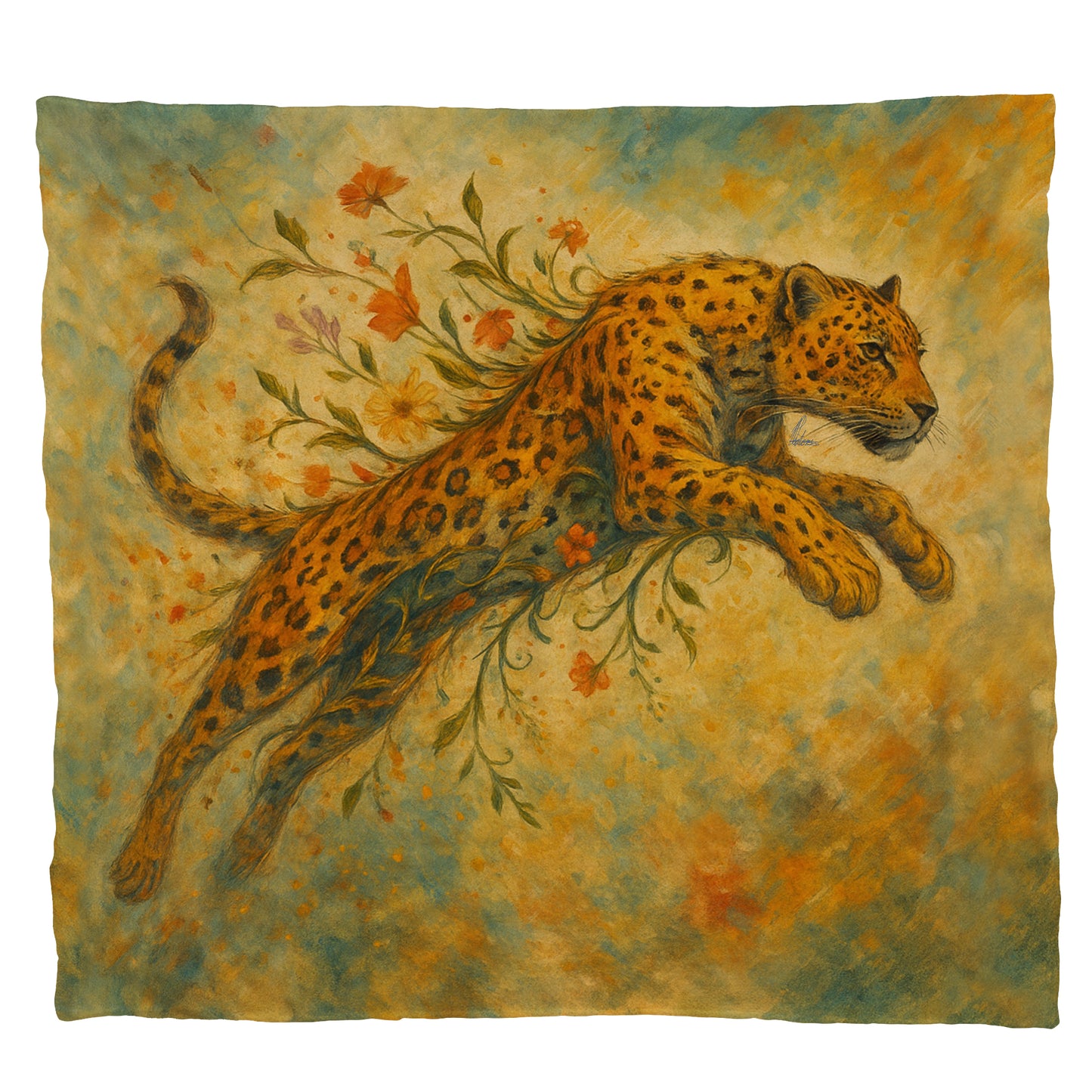Leopard Through the Leaves Light Weight Fleece Blanket by Nathan Pieterse