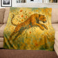 Leopard Through the Leaves Light Weight Fleece Blanket by Nathan Pieterse