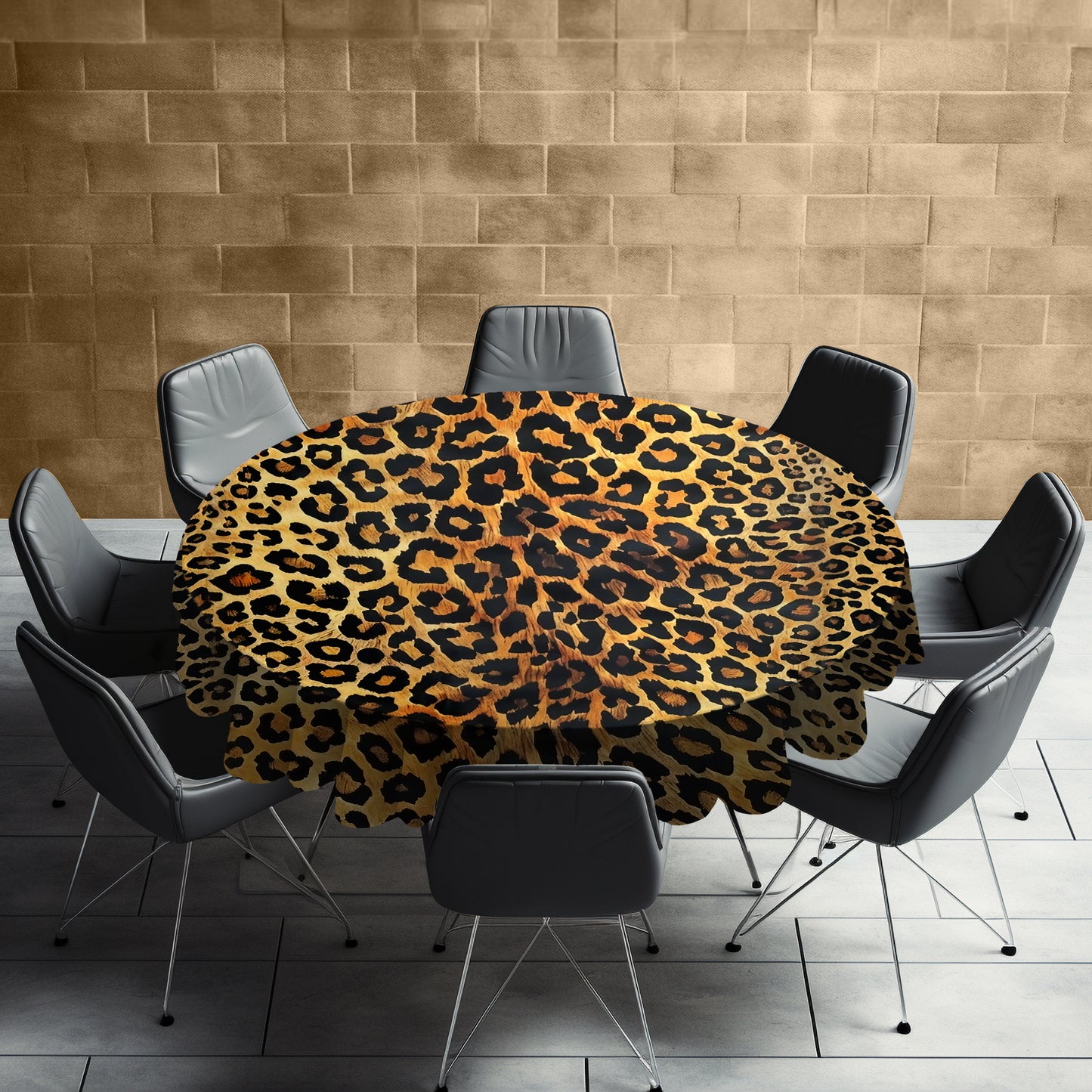 Leopard Veil Round Tablecloth