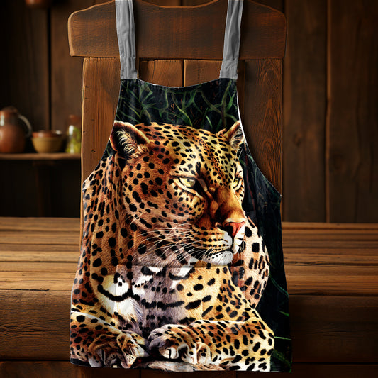 Leopard Medium Length Apron by Delene Lambert
