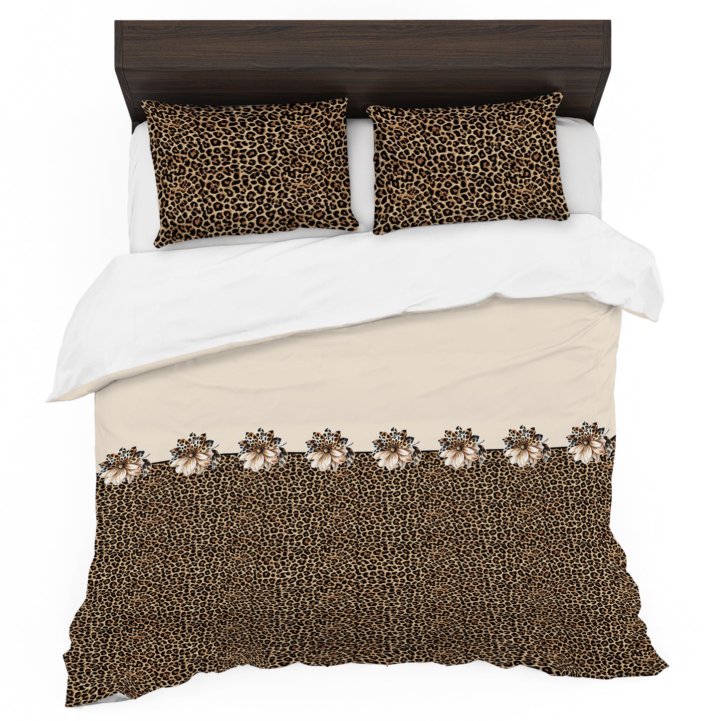 Leopard and Lily Duvet Cover Set