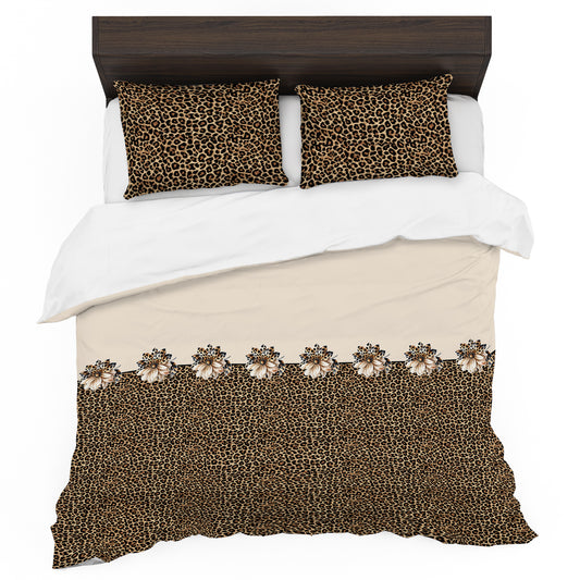 Leopard and Lily Duvet Cover Set
