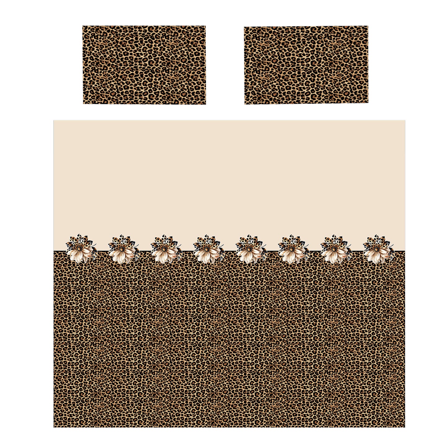 Leopard and Lily Duvet Cover Set