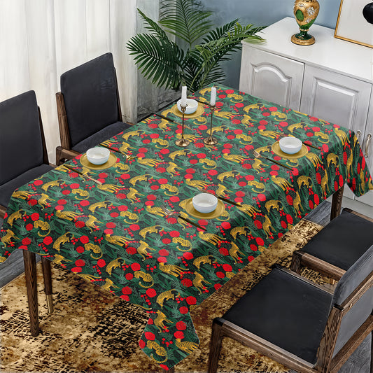 Leopard in the Jungle Rectangle Tablecloth