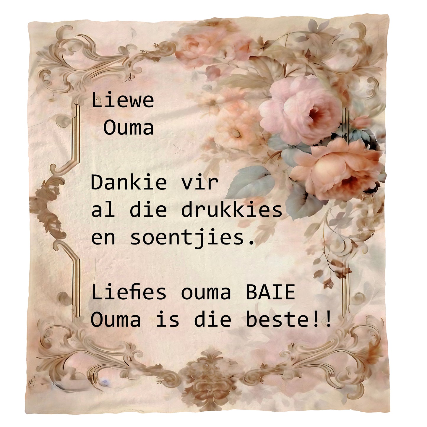 Lief Vir Jou Ouma Light Weight Fleece Blanket
