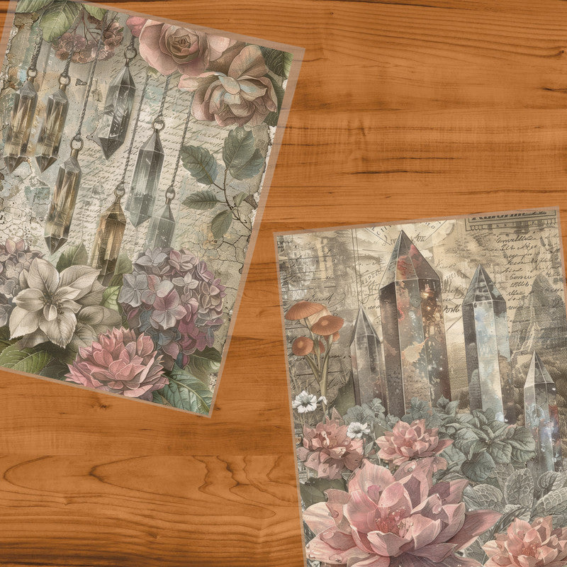 Life Memories Crystal Flowers Decoupage 800mm x 600mm