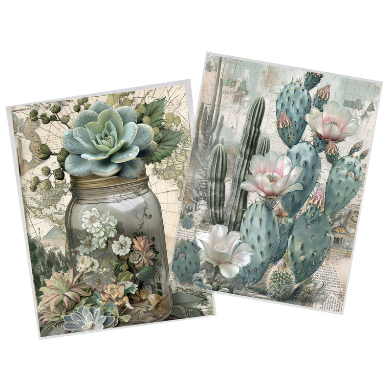 Life Memories Of Desert Flowers Decoupage 800mm x 600mm