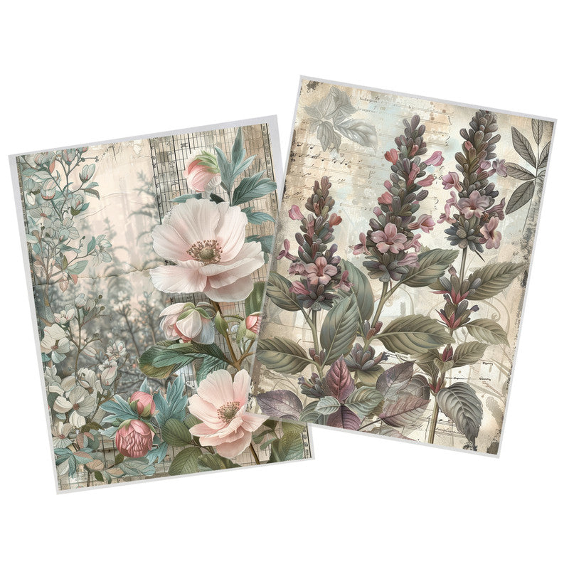 Life Memories Peach Flowers Decoupage 800mm x 600mm
