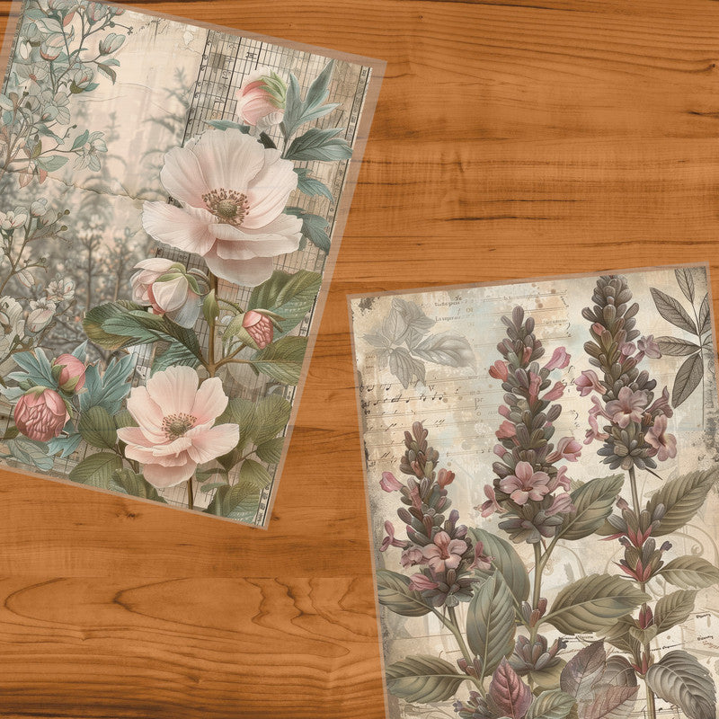 Life Memories Peach Flowers Decoupage 800mm x 600mm