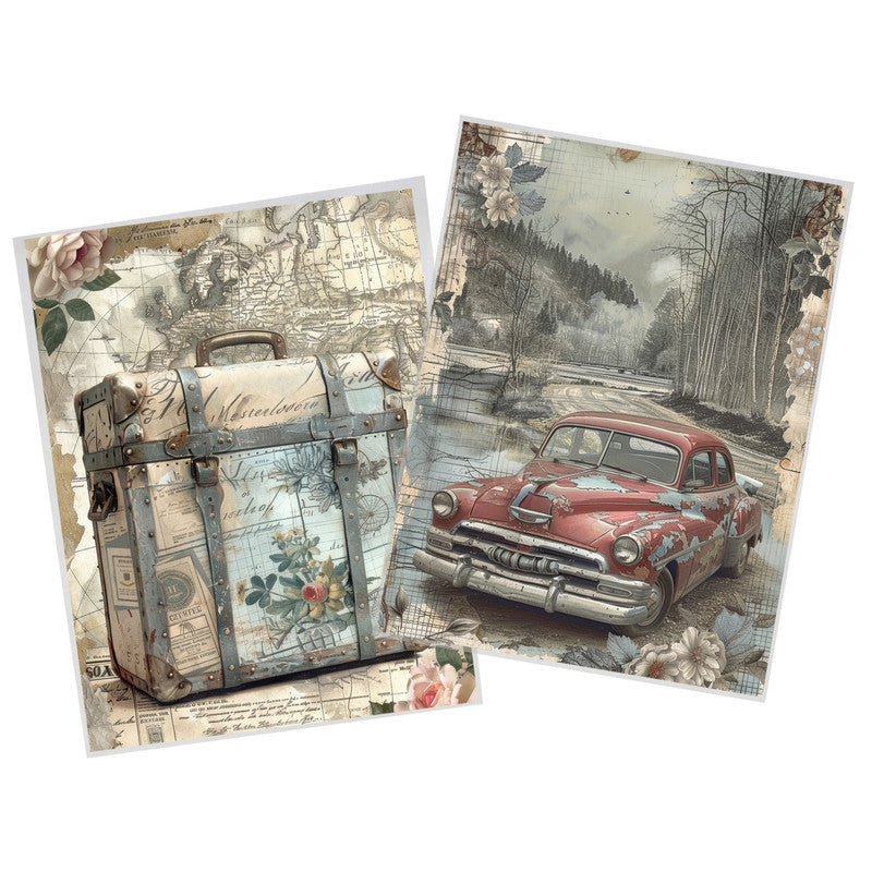 Life Memories Road Trip Decoupage 800mm x 600mm