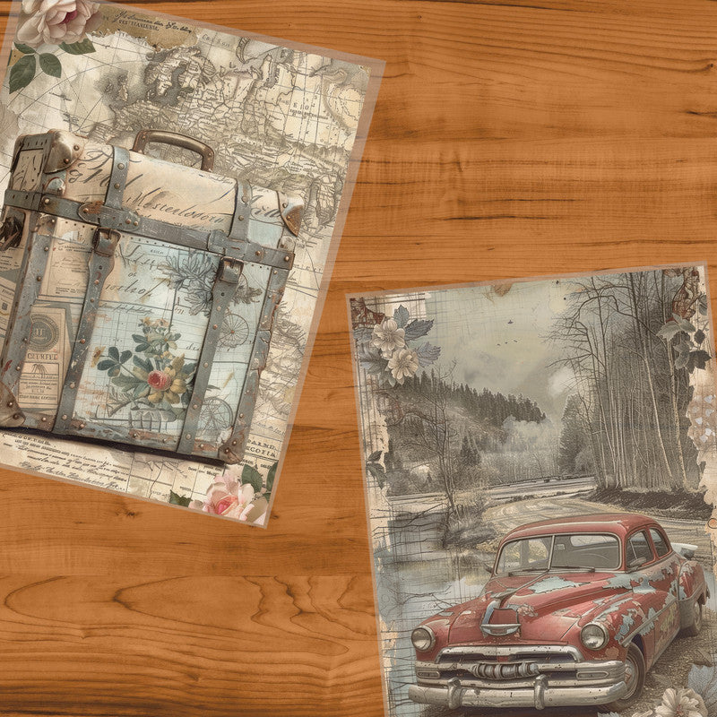 Life Memories Road Trip Decoupage 800mm x 600mm