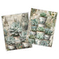 Life Memories Succlent Flowers Decoupage 800mm x 600mm
