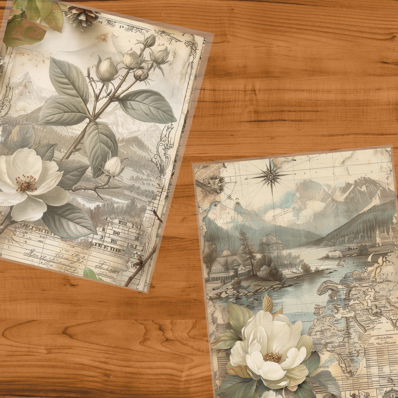 Life Memories White Floral Decoupage 800mm x 600mm