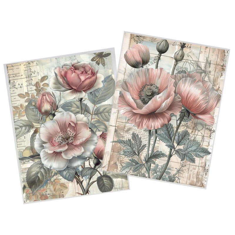 Life Memories of Blooming Peonies Decoupage 800mm x 600mm