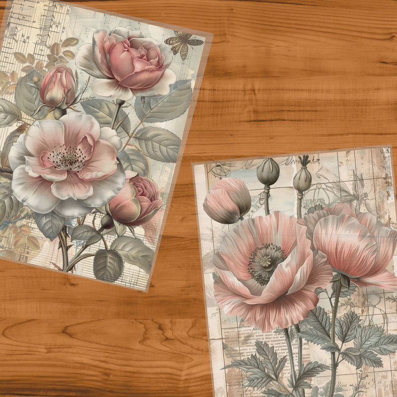 Life Memories of Blooming Peonies Decoupage 800mm x 600mm