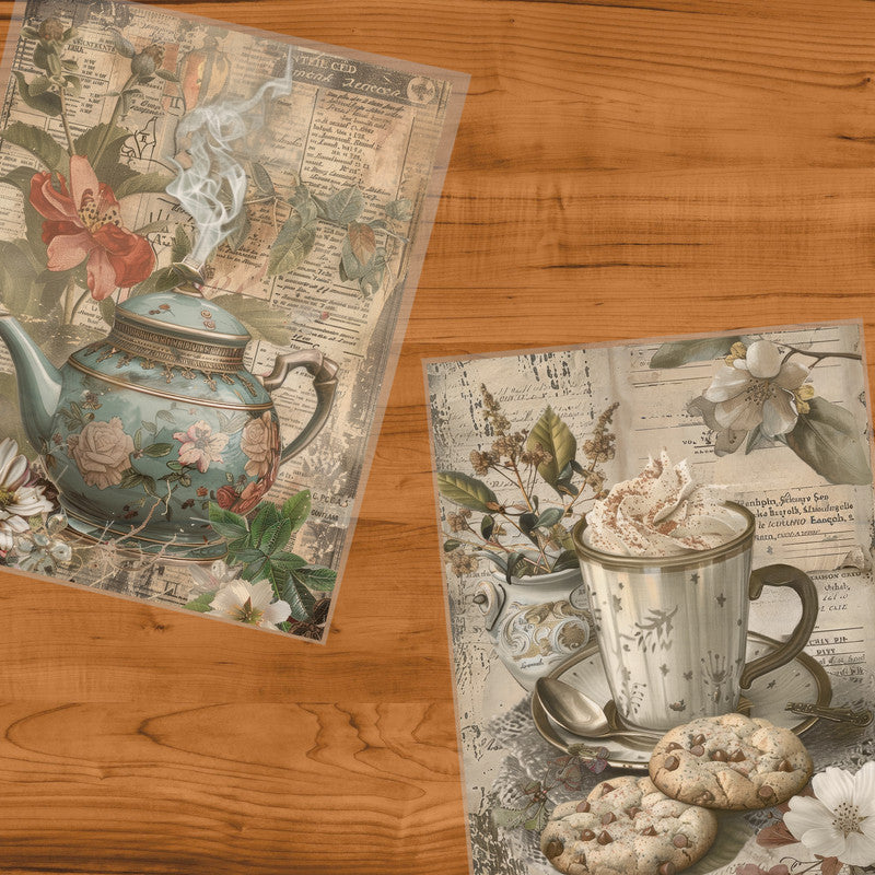 Life Memories of Coffee Tea Decoupage 800mm x 600mm