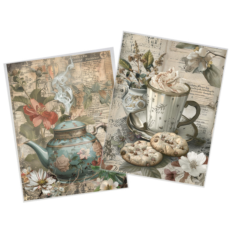 Life Memories of Coffee Tea Decoupage 800mm x 600mm